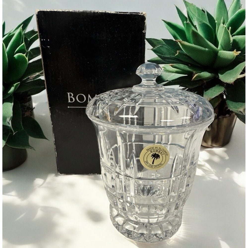 Vtg Bombay‎ TARRA  Crystal Sugar Jam Jar 6" Condiment Container 4827771 Retired